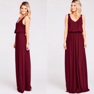 Show Me Your MuMu NWT Kendall Maxi Dress In Merlot